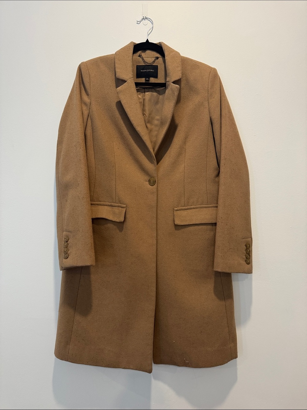 Banana Republic Camel Single-Button Trench Coat